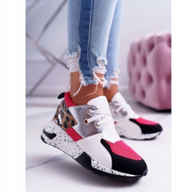 Sapatos esportivos femininos Lu Boo com padrão leopardo branco Malibu multicolorido 1