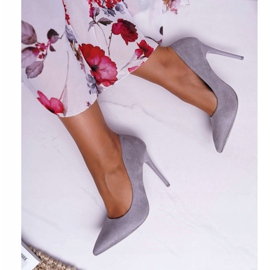 PS1 Sapatos de salto alto camurça cinza Yanna feminino 2