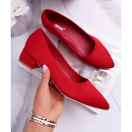 PS1 Bombas clássicas femininas camurça vermelha Rheya vermelho 1