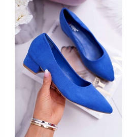 PS1 Bombas clássicas femininas camurça azul Rheya 1