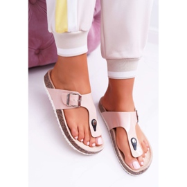 SEA Chinelos femininos flip-flops em rolhas, paleta rosa lacada 2