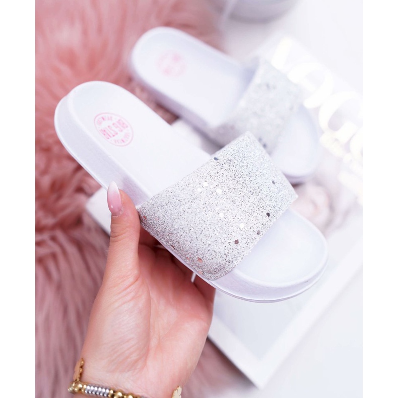 Sandálias infantis e juvenis com brilho branco Big Star AA374086 1