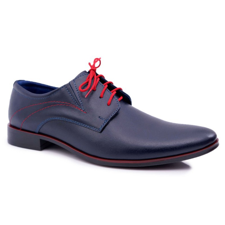 Mario Boschetti Brogues masculino, couro elegante, azul marinho Menelaos 1