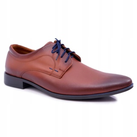 Mario Boschetti Brogues masculinos elegantes de couro em castanho menelaos 1