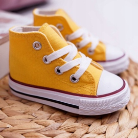 FRROCK Tênis clássico infantil amarelo alto Filemon 1