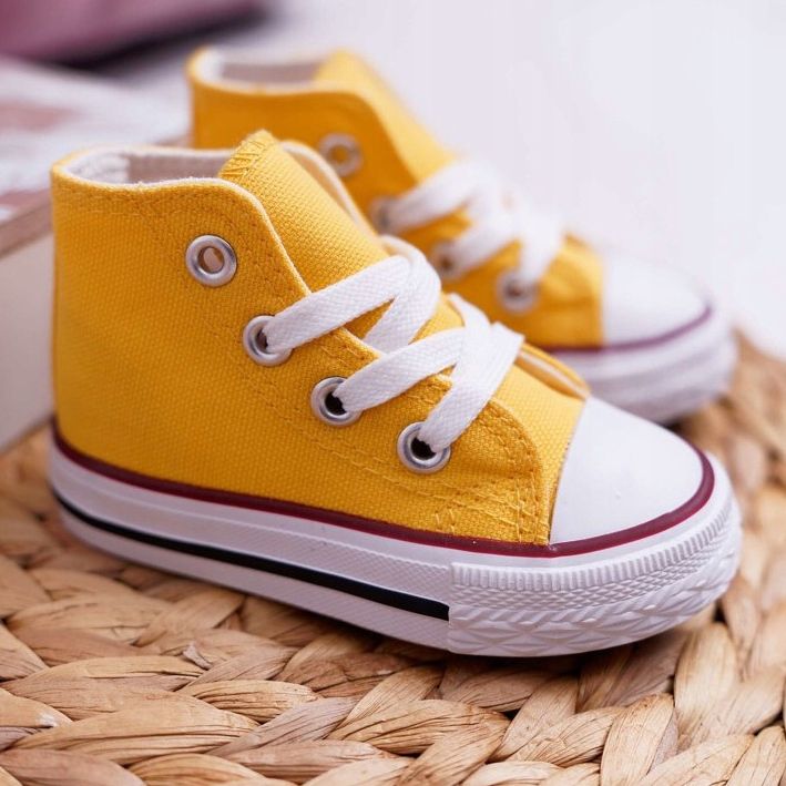 FRROCK Tênis clássico infantil amarelo alto Filemon 1