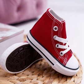 FRROCK Tênis de cano alto infantil clássico vermelho filemon 2