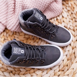 Sapatos infantis para menino, tênis Big Star Grey EE374040 cinza 2