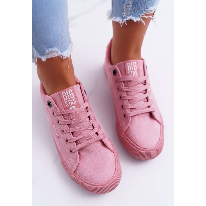 Tênis feminino Big Star Suede rosa EE274047 2