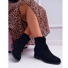 SEA Botas femininas em cunha de salto plano aquecido no tornozelo preto Demini 1