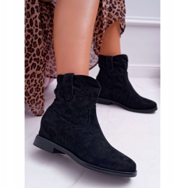 SEA Botas femininas em cunha de salto plano aquecido no tornozelo preto Demini 2