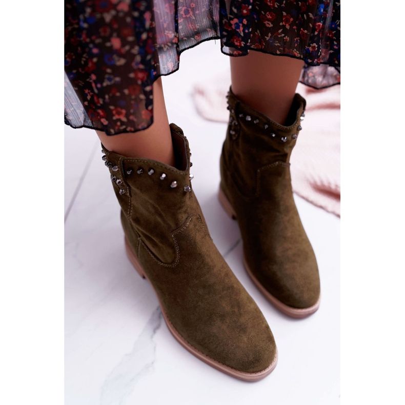 SEA Botas femininas com salto plano aquecido no tornozelo Olive Deminis verde 2 SEA Botas femininas com salto plano aquecido no tornozelo Olive Deminis verde 2