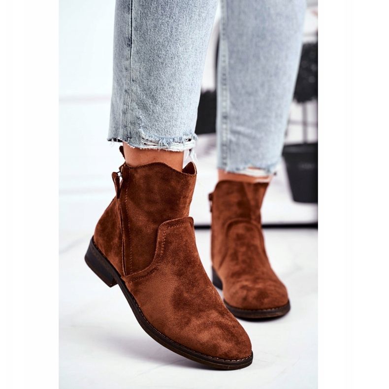 EVE Botas femininas de salto baixo Cowboy Camel Plemmi castanho 2