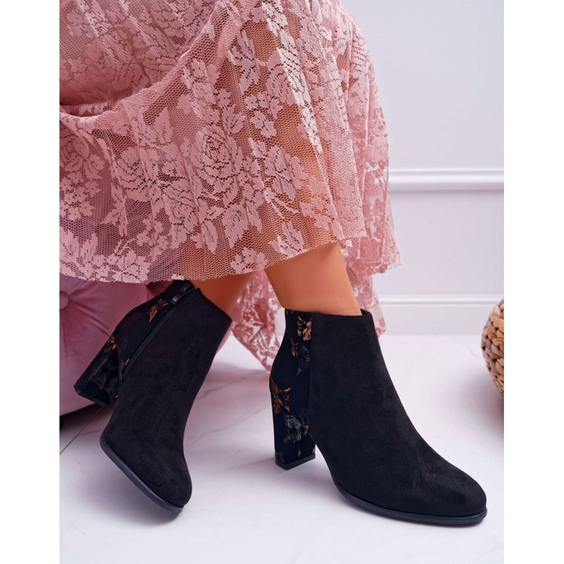 Botas femininas de salto alto Sergio Leone com flores douradas Folk Black Eros2 preto 2 Botas femininas de salto alto Sergio Leone com flores douradas Folk Black Eros2 preto 2