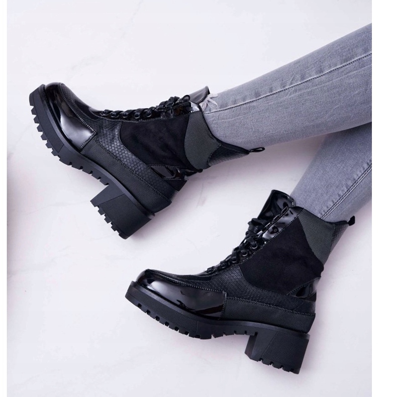 Botas altas femininas pretas trapaceiros Nemtere preto 1