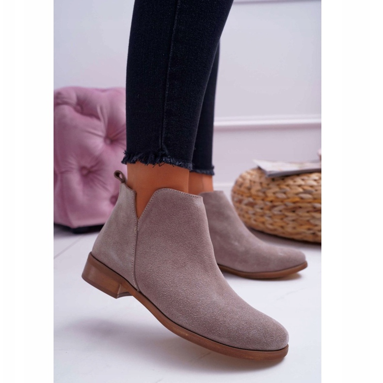 Nicole Botas femininas com salto plano Primavera couro cappuccino Madness bege 1