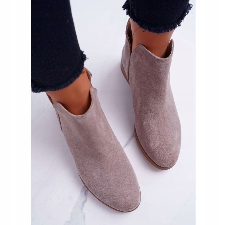 Nicole Botas femininas com salto plano Primavera couro cappuccino Madness bege 2