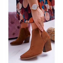 Botas femininas de salto alto couro camurça marrom Nicole 2430 1