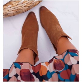 Botas femininas de salto alto couro camurça marrom Nicole 2430 2