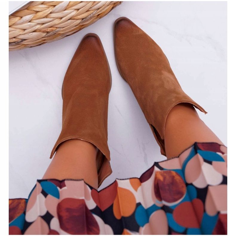 Botas femininas de salto alto couro camurça marrom Nicole 2430 2