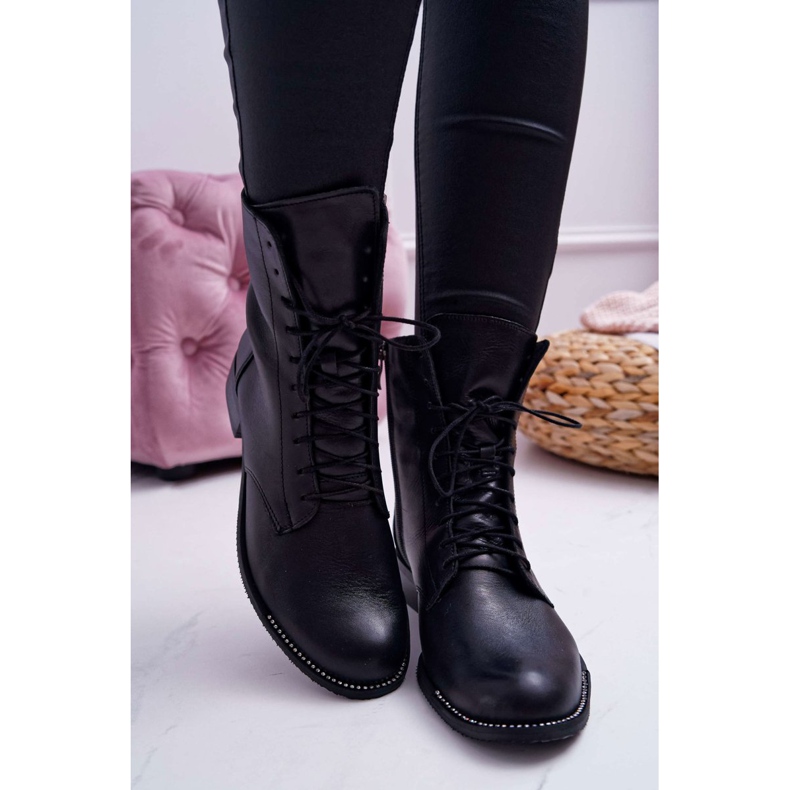 Botas femininas couro granulado Nicole 2315 Black The Island preto 2