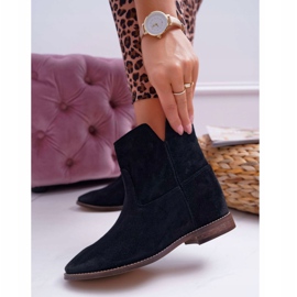 Botas femininas de salto plano oculto em cunha preta Nicole 2419 preto 1
