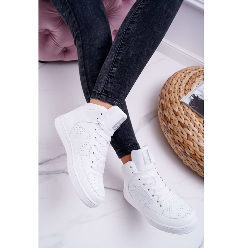 Tênis feminino Big Star High White EE274210 branco 2