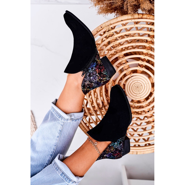 Botas rasteiras femininas Maciejka Spring Couro Preto 04091-57 2