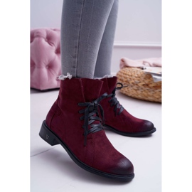 Vinceza Botas femininas com salto plano Workery Burgundy Teref vermelho multicolorido 1