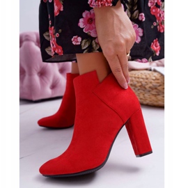 Vinceza Botas femininas de salto em camurça com babado vermelho 1