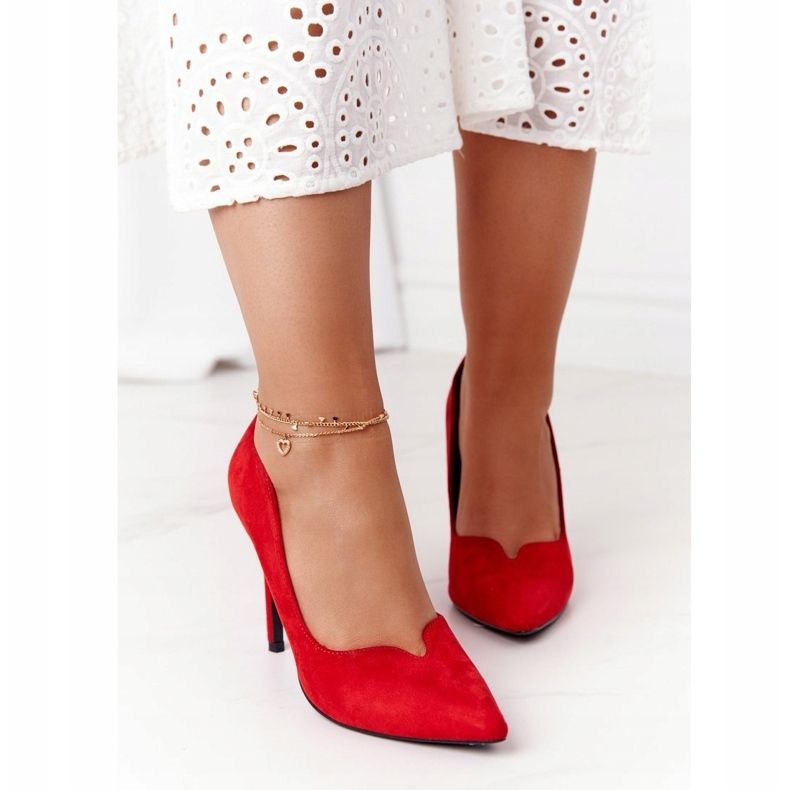 Stilettos Suede Feminino Vermelho S.Barski Ziger 1