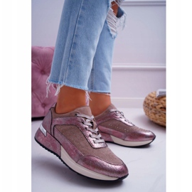 Calçado desportivo feminino Bege Sergio Leone Ondar marrom rosa 1