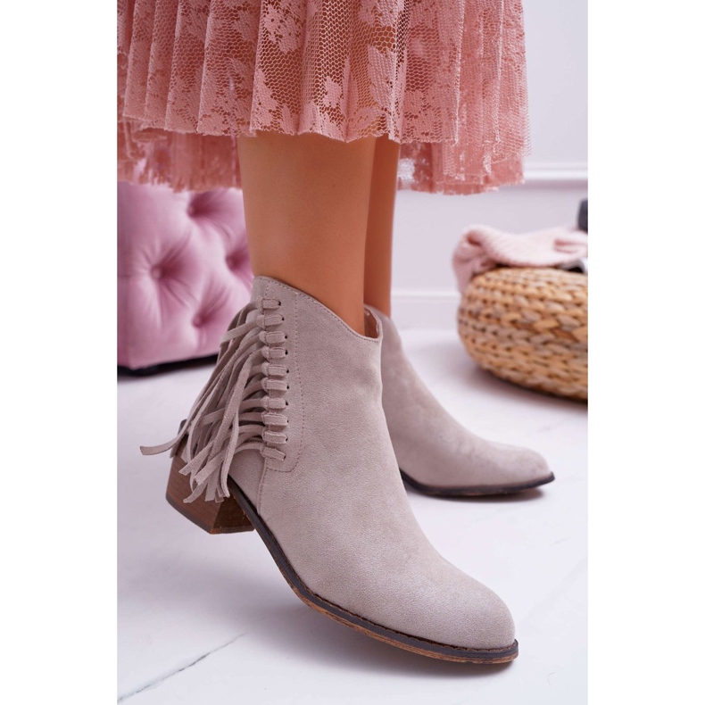 Botas de cowboy femininas Bege Agnes 1