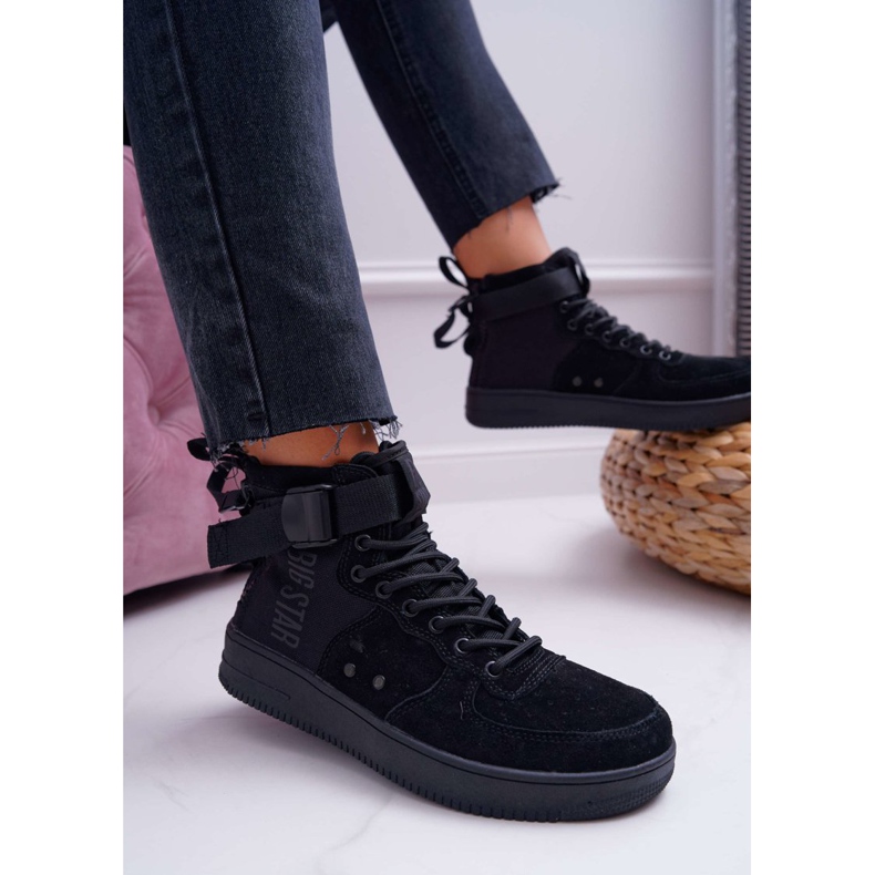 Tênis feminino preto Big Star EE274662 2