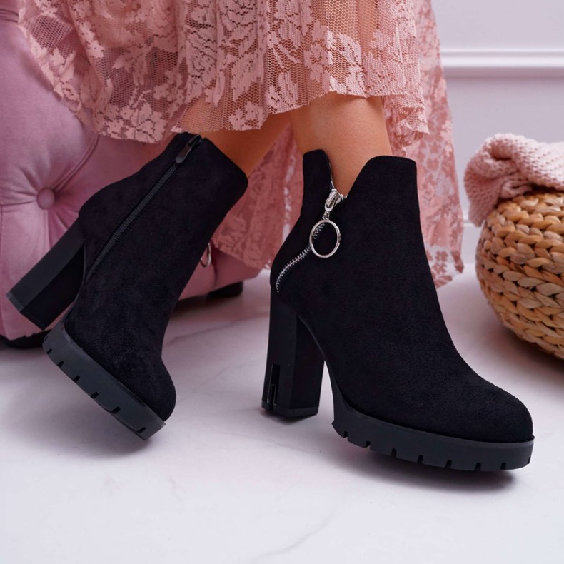 BUGO Botas femininas pretas DubiDa de salto alto preto 2