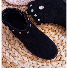 POPA Botas infantis pretas com cristais de salto baixo Venici preto 2