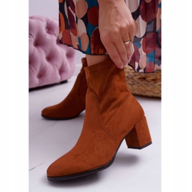 Botas femininas de salto alto Sergio Leone Slip-on Camel LikeStar castanho 1