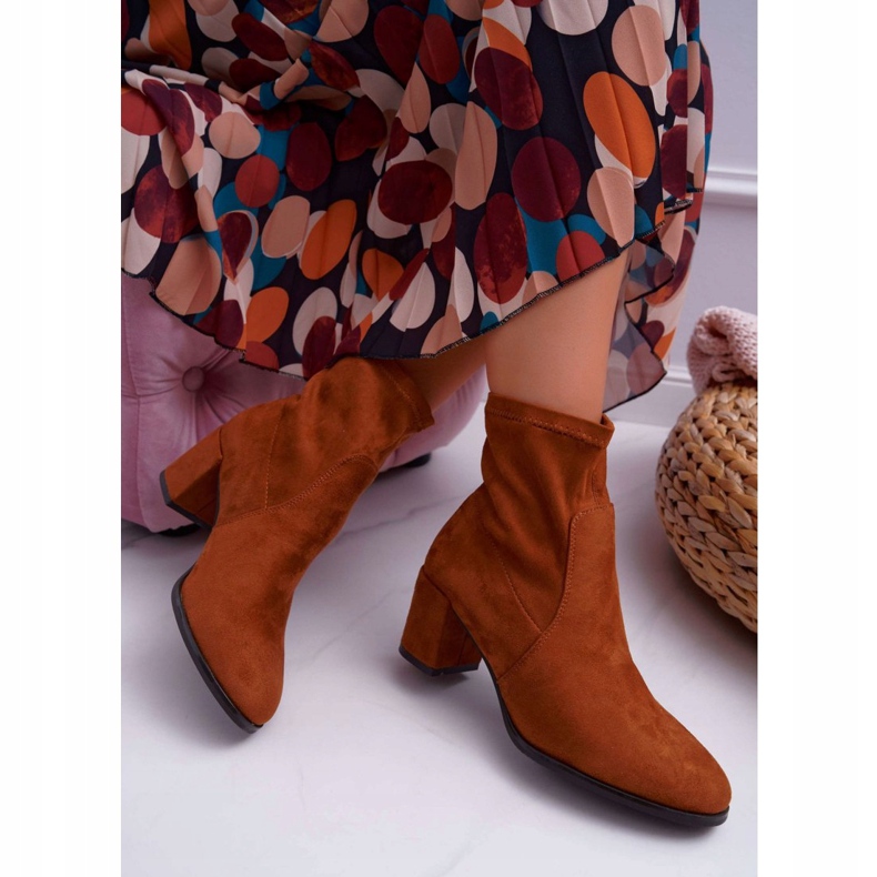 Botas femininas de salto alto Sergio Leone Slip-on Camel LikeStar marrom 2