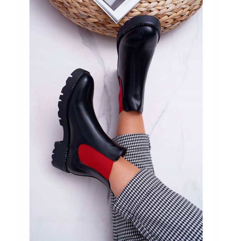 HAN Botas femininas Jodhpur botas Red Erasers Black Superpower vermelho 2