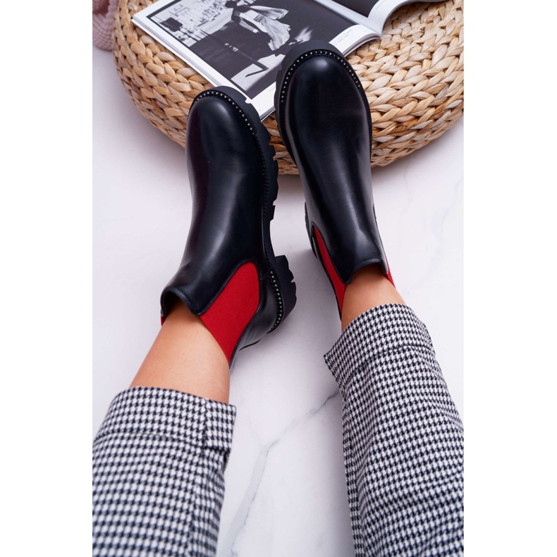 HAN Botas femininas Jodhpur botas Red Erasers Black Superpower vermelho 1