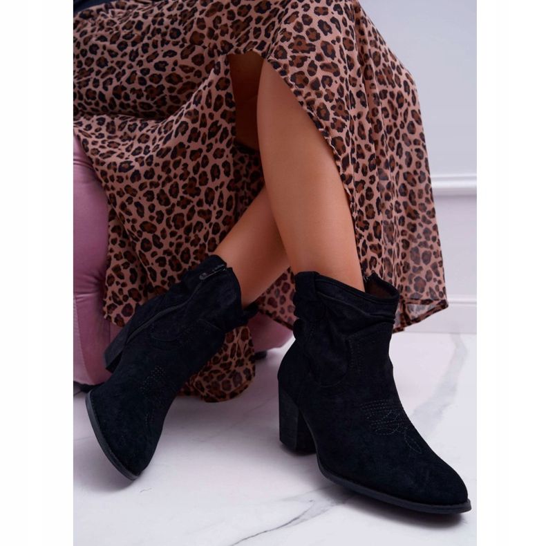 Botas femininas de salto alto pretas Maverick Cowboy Boots preto 2