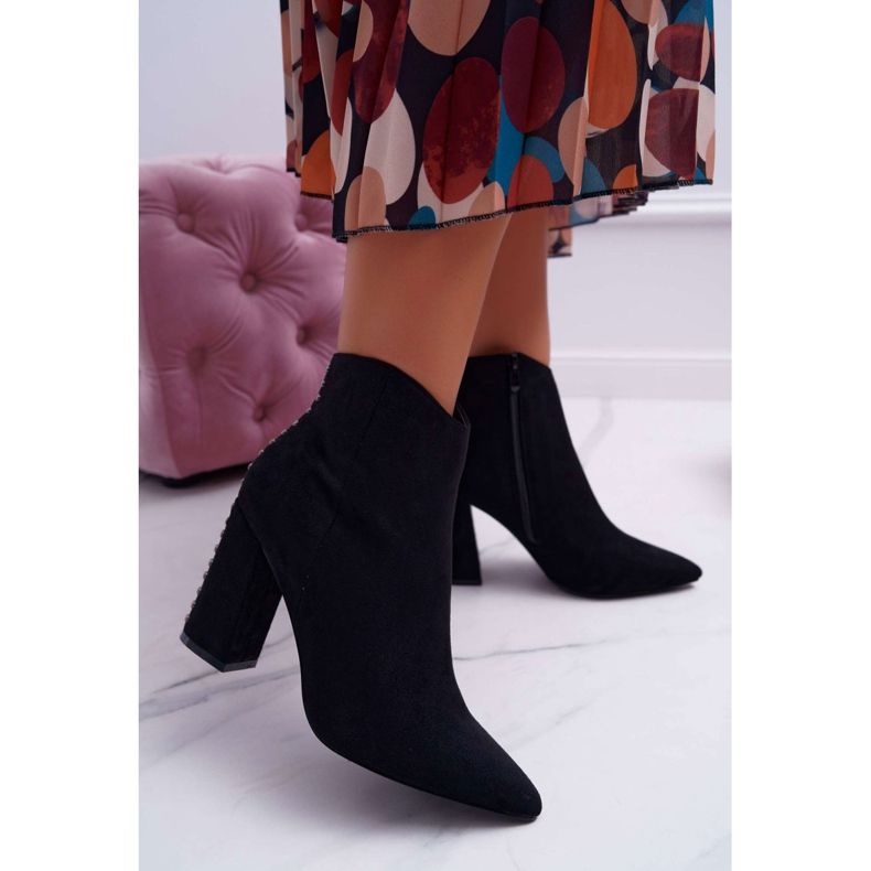 SEA Botas femininas de salto alto com rebites no Spitz RB23P Black Snack preto 2 SEA Botas femininas de salto alto com rebites no Spitz RB23P Black Snack preto 2