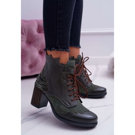 Botas de couro feminino Maciejka Green 03190-09 verde 1