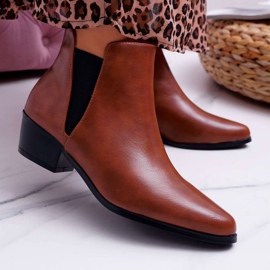 Botas rasas femininas Camel Murino castanho 1