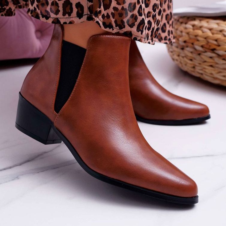 Botas rasas femininas Camel Murino marrom 1