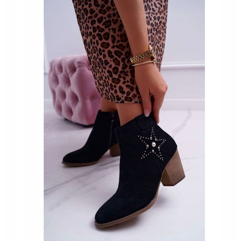 PS1 Botas femininas Cowboy Black Cowber preto 2