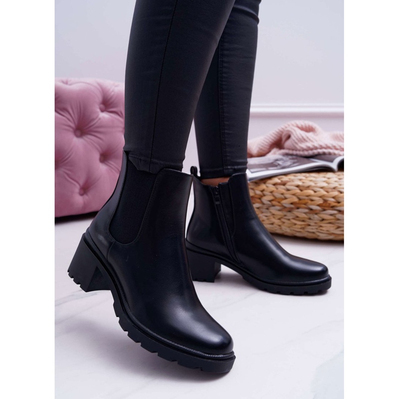 Botas femininas pretas discretas preto 1
