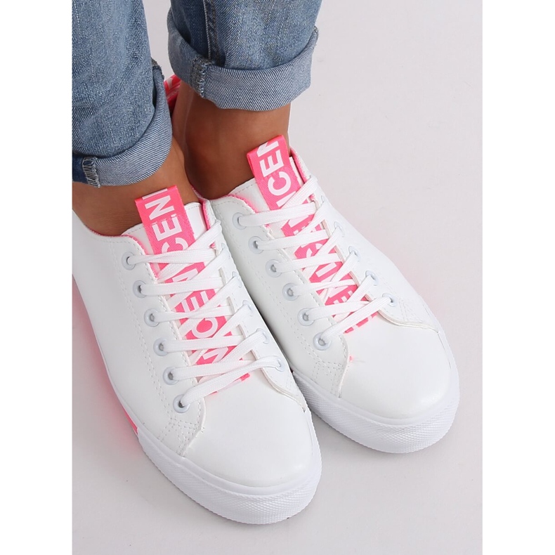 Tênis feminino branco e rosa A88-23 Fushia 1