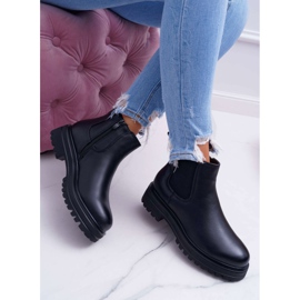 SEA Botas femininas de salto plano quente preto Orion 2