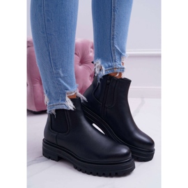 SEA Botas femininas de salto plano quente preto Orion 1